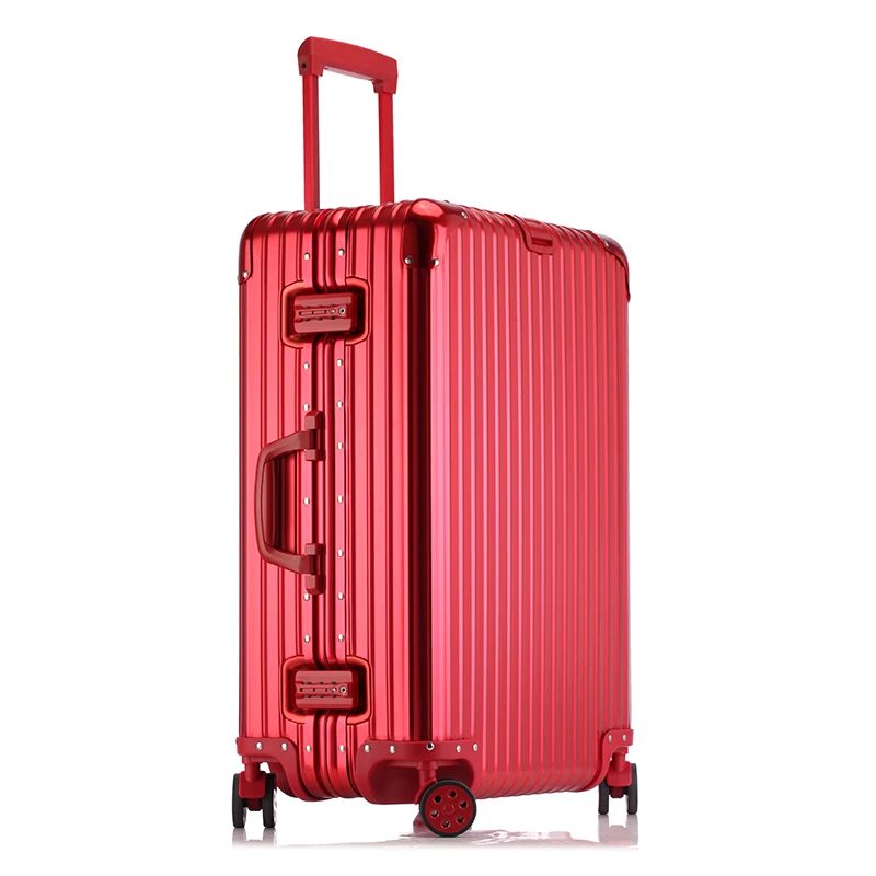 Volledig aluminium magnesiumlegering telescopische koffer 24-inch bagage zakenreiskoffer metalen cijferslot tas 20-inch handbagage