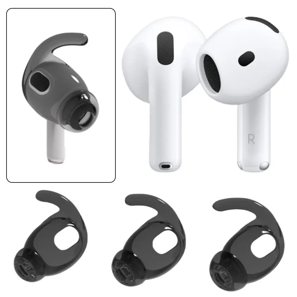 Sports Ear Hooks For Apple AirPods 4 Transparent Ear Holder Covers Grip Eartips Anti Slip Soft TPE Headphone Earbuds Access C4A1