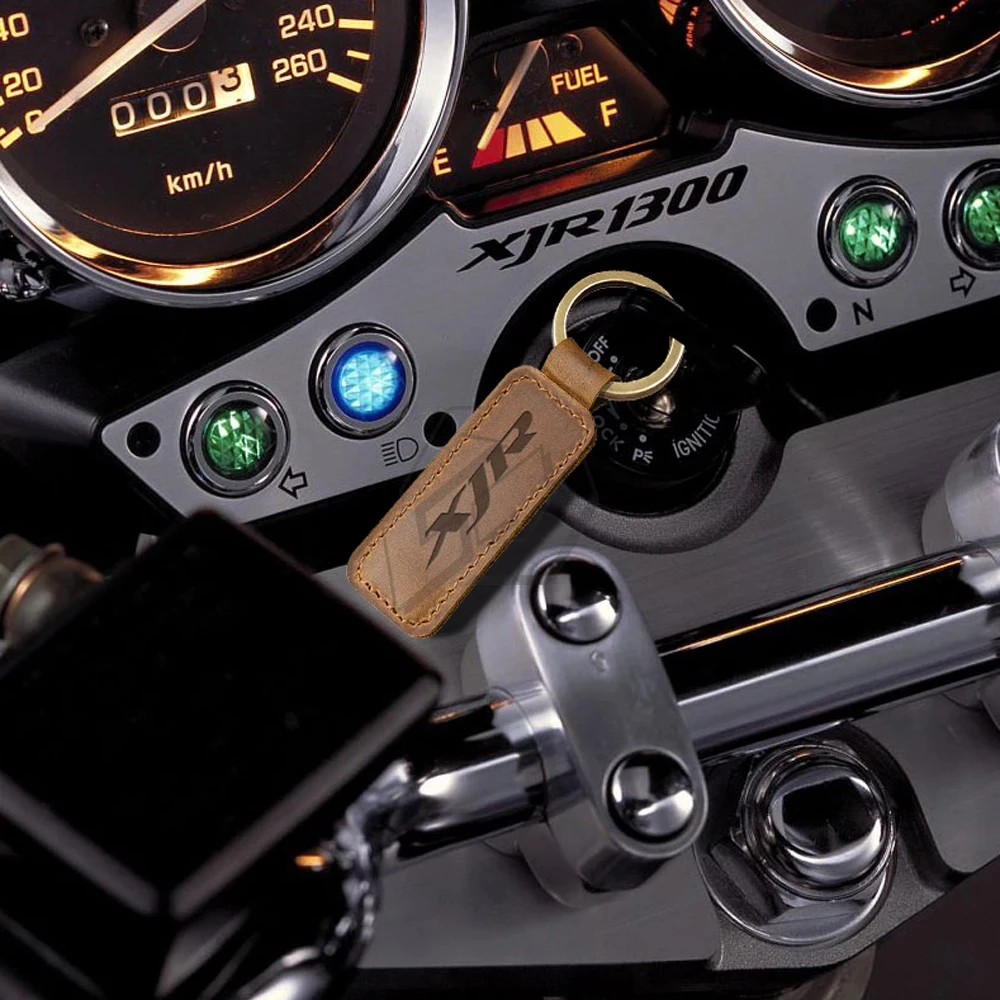 Motorcycle Cowhide Keychain Key Ring Fit for Yamaha XJR400 XJR1300 XJR 400 1300