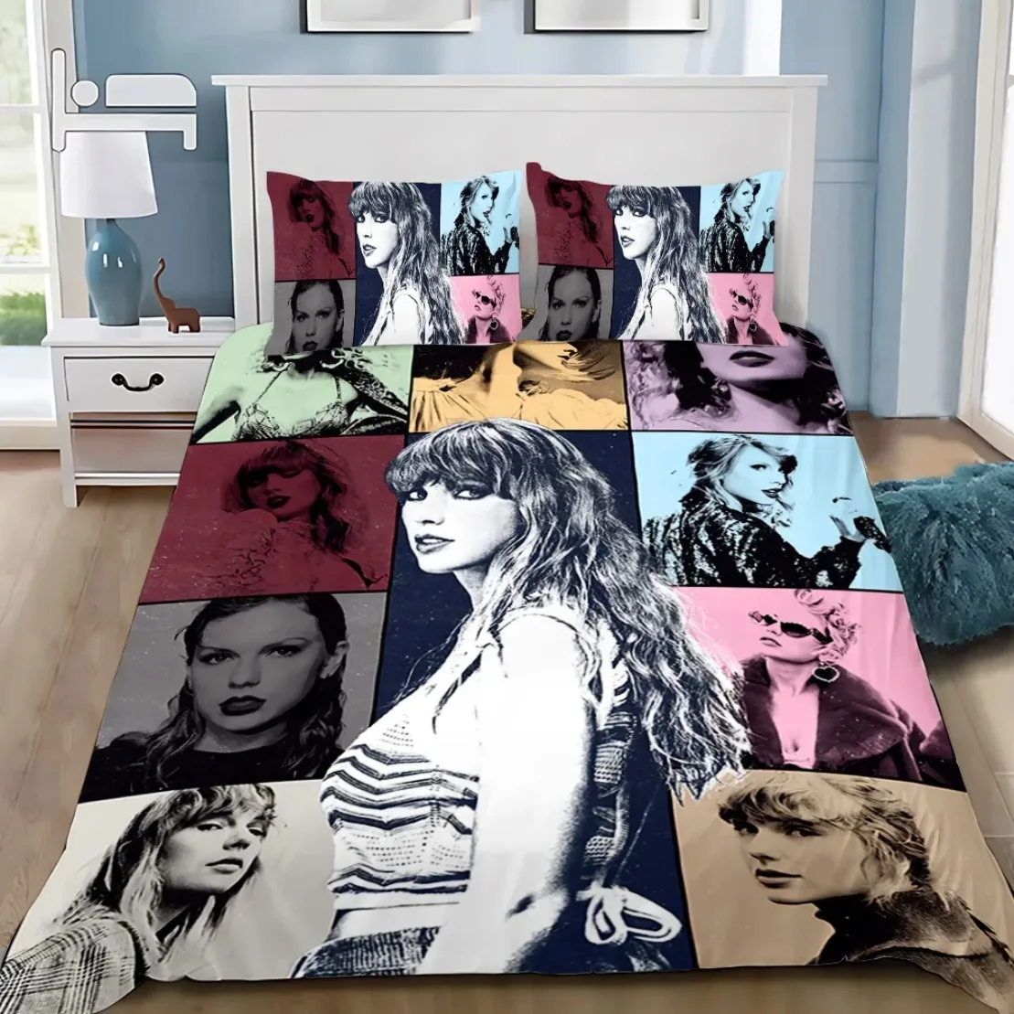 3D Print T-TaylorS S-SwiftS Bedding Set,T-Taylors Adult Boy Girl Bedroom Decoration Duvet Cover Pillowcase multi-size Customisab