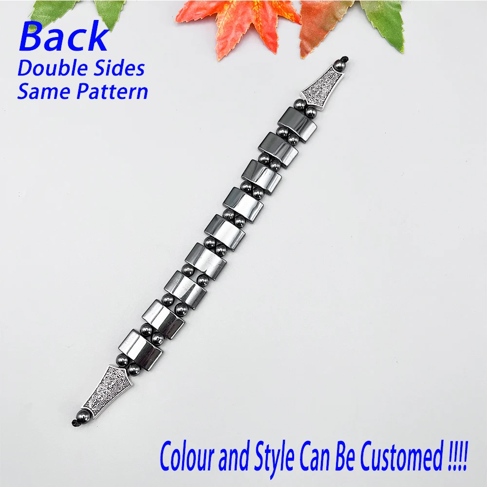 NJ117 مسبحة الحجر الطبيعي الهيماتيت رائعة الخرز الخاص التأمل الإصبع الإغاثة ضغطك الصلاة سوار أنيق