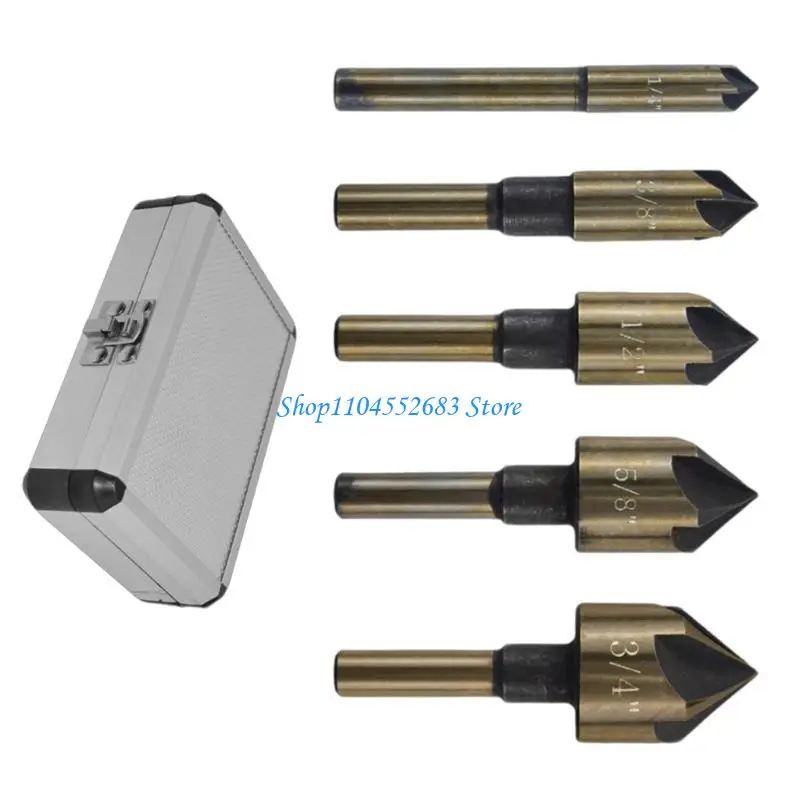 

Y6GD 5Pcs Countersink Drill Bit Set Countersink Drill Bit 82 Degree Hole Opener