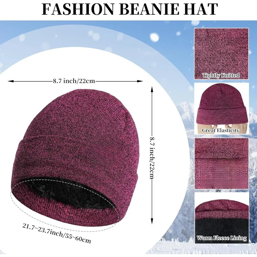 الشتاء الدافئة قبعة صغيرة قفازات لمس طقم وشاح طويل للنساء مع عقال، قبعة متماسكة الأوشحة مع شرابة للنساء