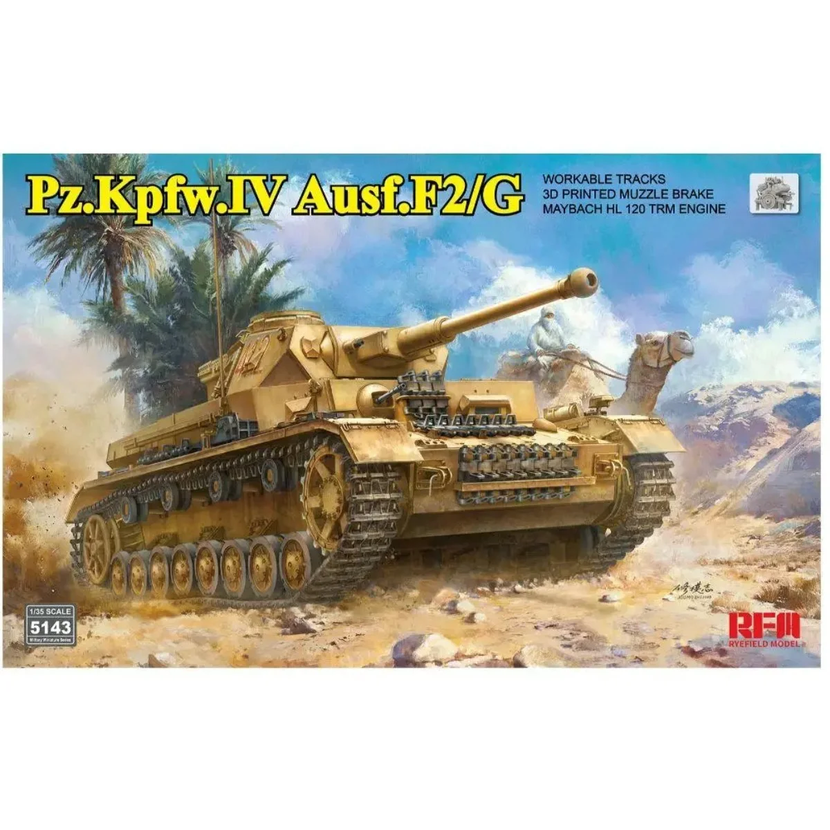 

Пластиковая модель игрушечного танка RYEFIELD 5143 Pz.Kpfw.IV Ausf.F2/G с двигателем TRM 120 и рабочими гусеницами Быстрая транспортировка Масштаб 1/35.