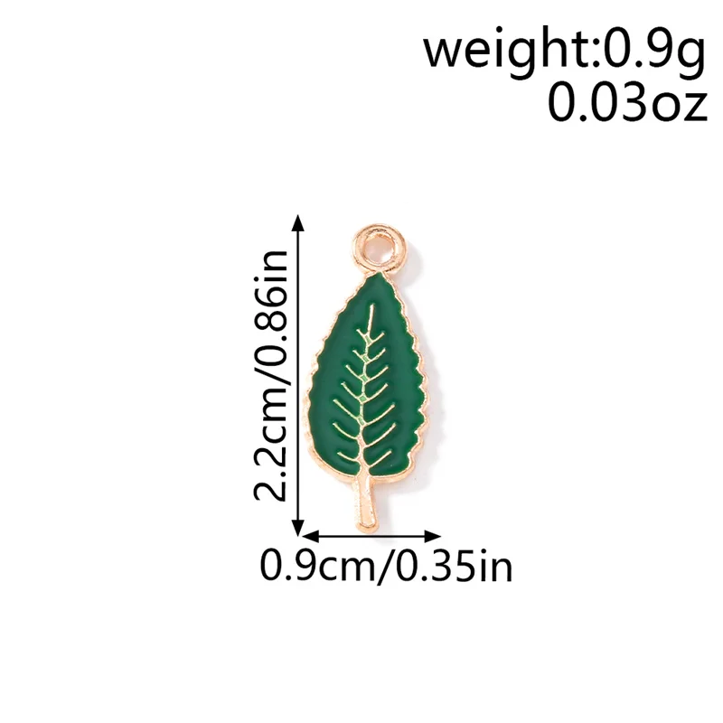 Tusember 20 Stück 9*22mm Emaille Niedliche Baum-Anhänger Blatt-Baum-Anhänger für Ohrringe, Halsketten, DIY-Schmuckherstellung, Bastelzubehör – Detail 1