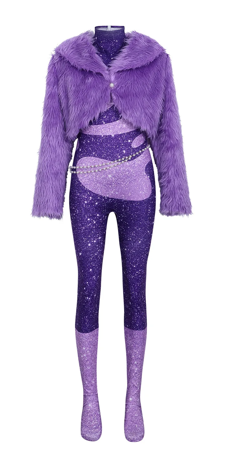 

Antelope Singer Cos Purple Jumpsuit Coat Anime Gazelle Halloween Carnival costume