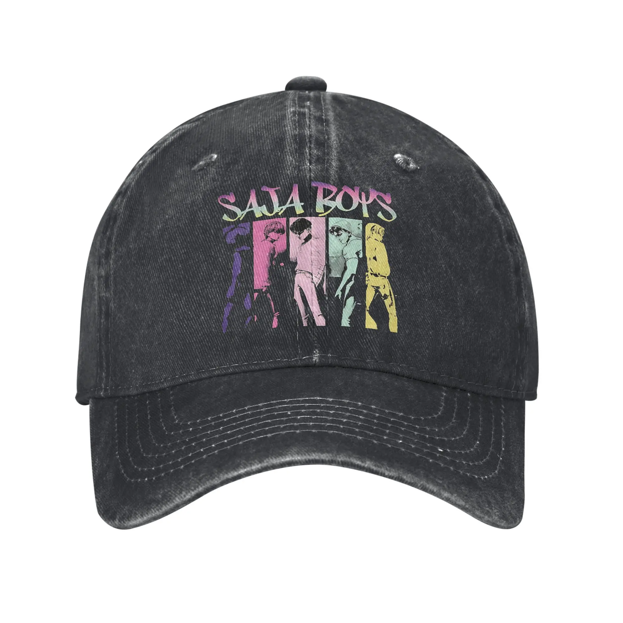 

Vintage Saja Boys Kpop Demon Hunter Baseball Caps Men Distressed Denim Washed Snapback Hat Outdoor Running Golf Adjustable Cap