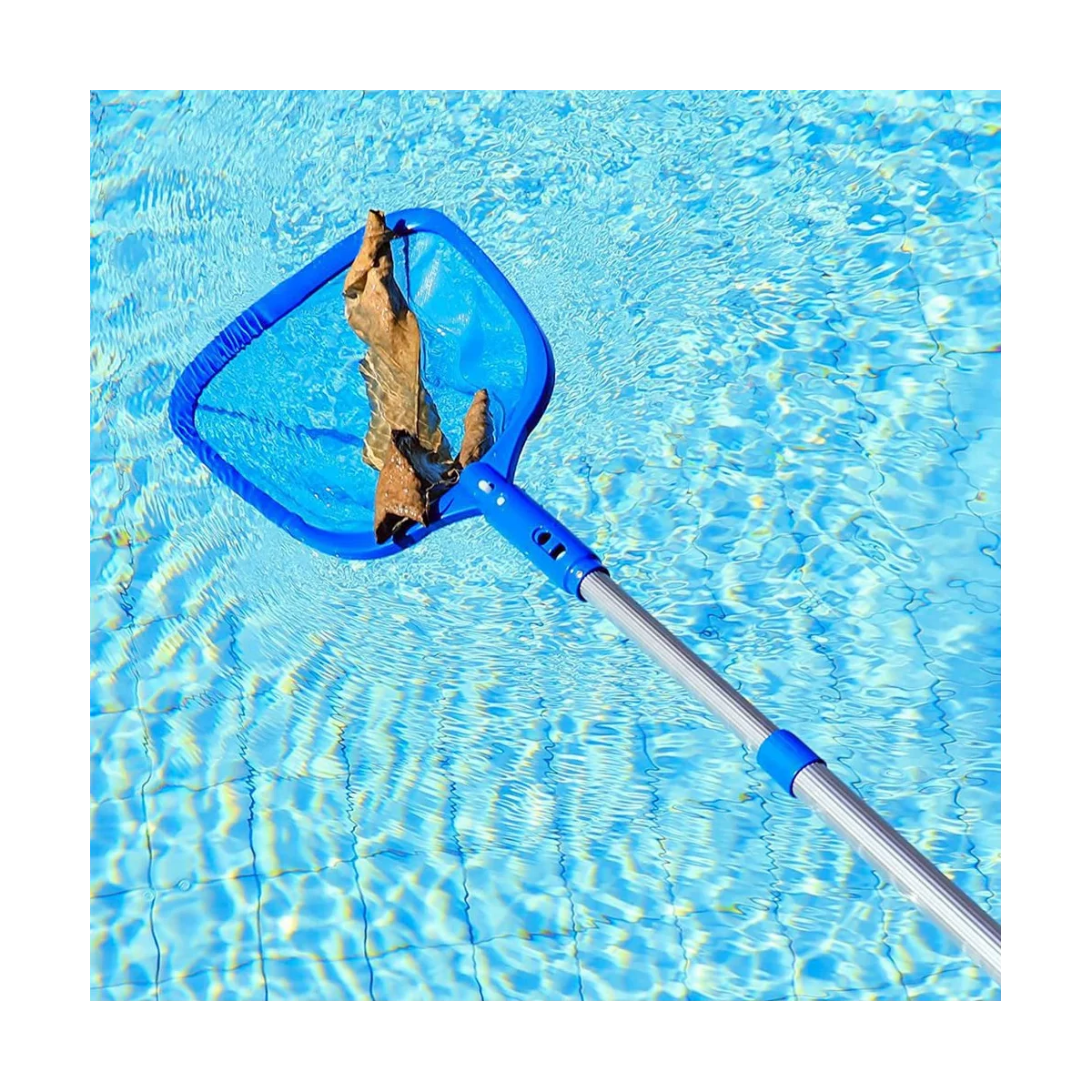 Pool Skimmer Pool Net with 3 Section Pole,Pool Skimmer Net with Fine Mesh Net,Telescopic Pole,Ultra-Fine Pool Skimmer