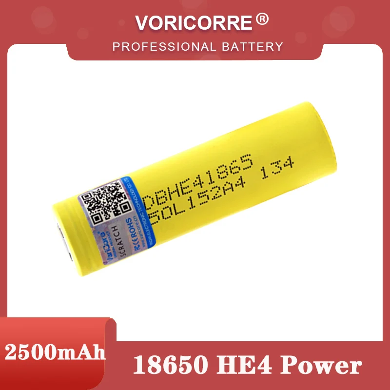 VariCore Original HE4 2500mAh Li-lon Battery 18650 3.7V Power Rechargeable batteries Max 20A,35A discharge For electrical tools