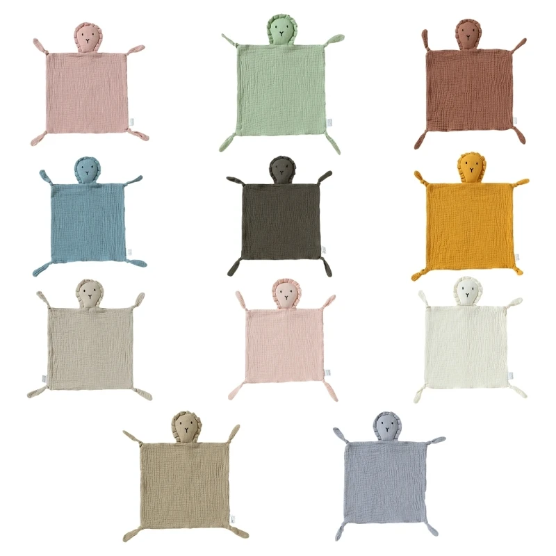 เด็กเช็ดผ้าเช็ดตัวผ้าฝ้ายผ้าเช็ดหน้า Feeding-Bib ผ้าเช็ดตัวบรรเทา Appease ผ้าเช็ดตัวผ้าพันคอตุ๊กตาสิงโตผ้าพันคอผ้าพันคอ