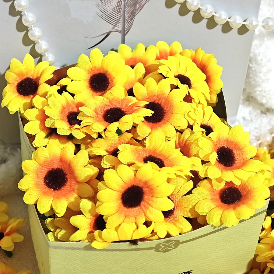 100 Stück künstliche Blumen, Gänseblümchen, künstliche Chrysanthemen, Heimdekoration, Design, Heimdekoration und Hochzeitsdekoration – Detail 3