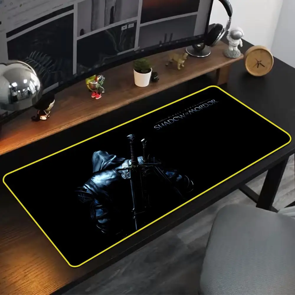 Cool Middle earth Mouse Pad 90x40cm Yellow Colorful Lock Edge Pure Natural Rubber Desktop Anti slip Large Mouse Pad