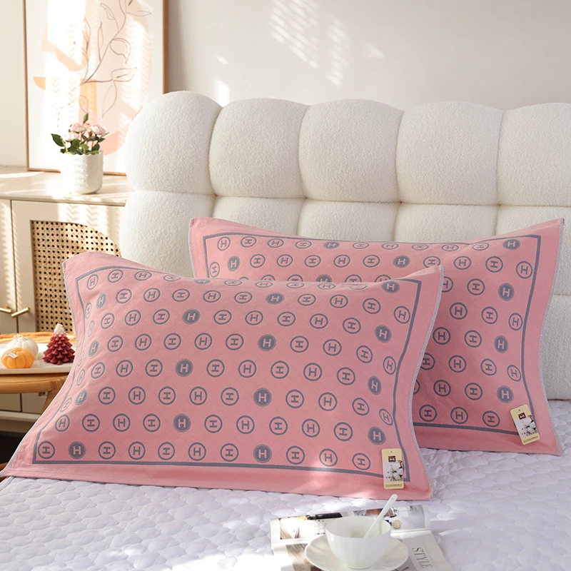 زوج من من المناشف المصنوعة من الشاش القطني الخالص، ومناشف جديدة ذات غطاء ناعم للبالغين عالية الكثافة، ومنزل من القطن غير قابل للانزلاق وجيد التهوية