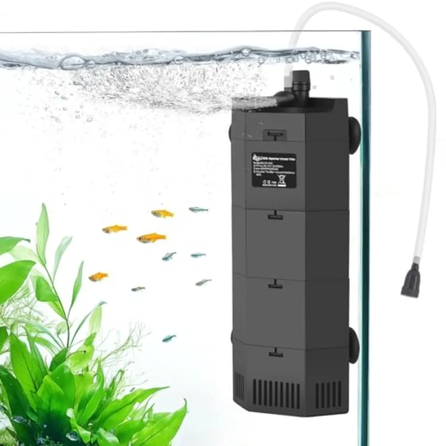 

Submersible Aquarium Filter for 50-100Gal Fish Tank Whisper Fish Corner Filters with Adjustable Waterflow for Bio Filtration Wa