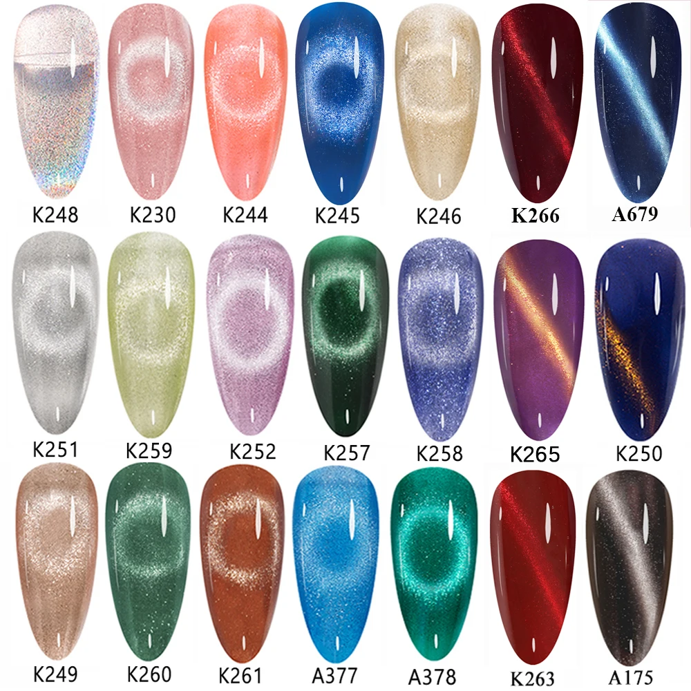 MAYCHAO 5ml Cat Eye Magnetic Gel Nail Polish Shiny Glitter Gel Lacquer Semi Permanent Soak Off UV LED Varnish Manicure Nail Art