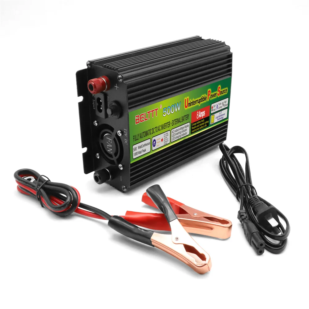 Power 800W 1000W 2000W UPS Inverter Modified Sine Wave DC 12V AC 220V 230V 50HZ/60HZ Charging Car Inverter With Smart Fan