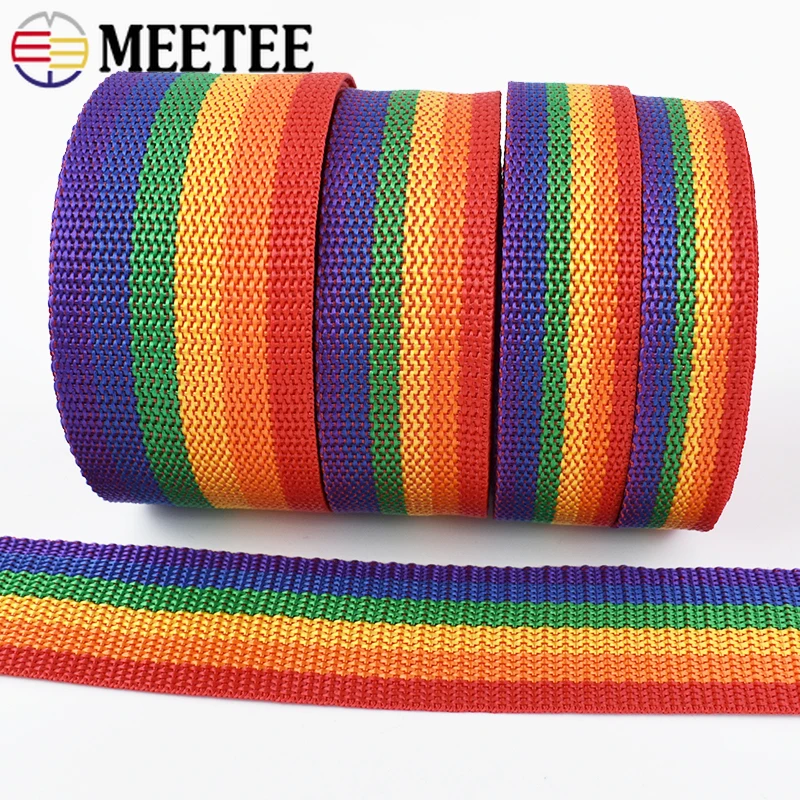 

5/10/20Meter Meetee Colorful Webbing Backpack Pet Strap Luggage Packing Straps Shoulder Ribbons Band Sewing Belts Accessories