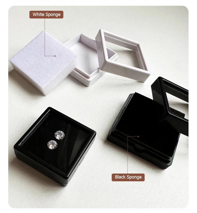 Lot of 70 Transparent Gem Display Box Top Glass Pendant Bead Charms Storage Jar Collection for Gemstone Diamond Holder Container