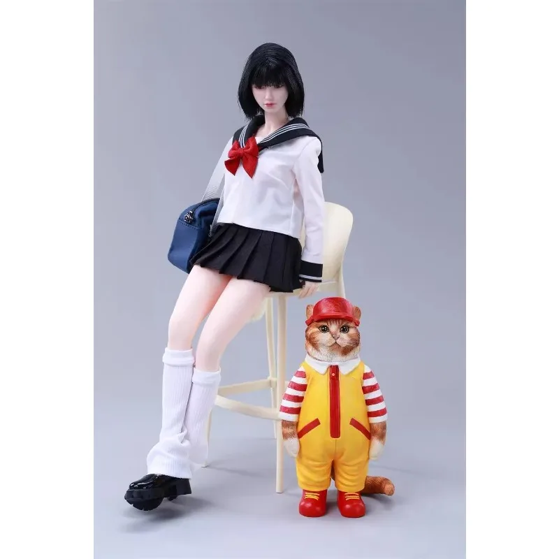 

JXK 1/6 Scale Cute Hambuger Store Yellow Cat Animal Model for 12inch Action Figures Accessories Toys Props Decoration