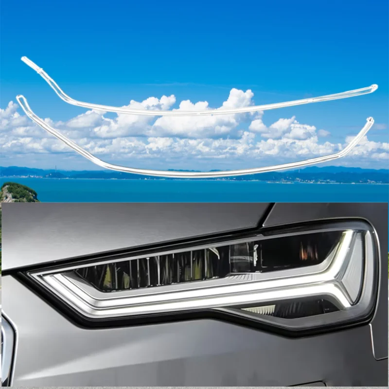 Headlight DRL Tube Light Guide Tube Daytime Running Light Strip Fit Audi A6 C7PA A6C7 High Spec 2016-2018 Headlamp Light Guide