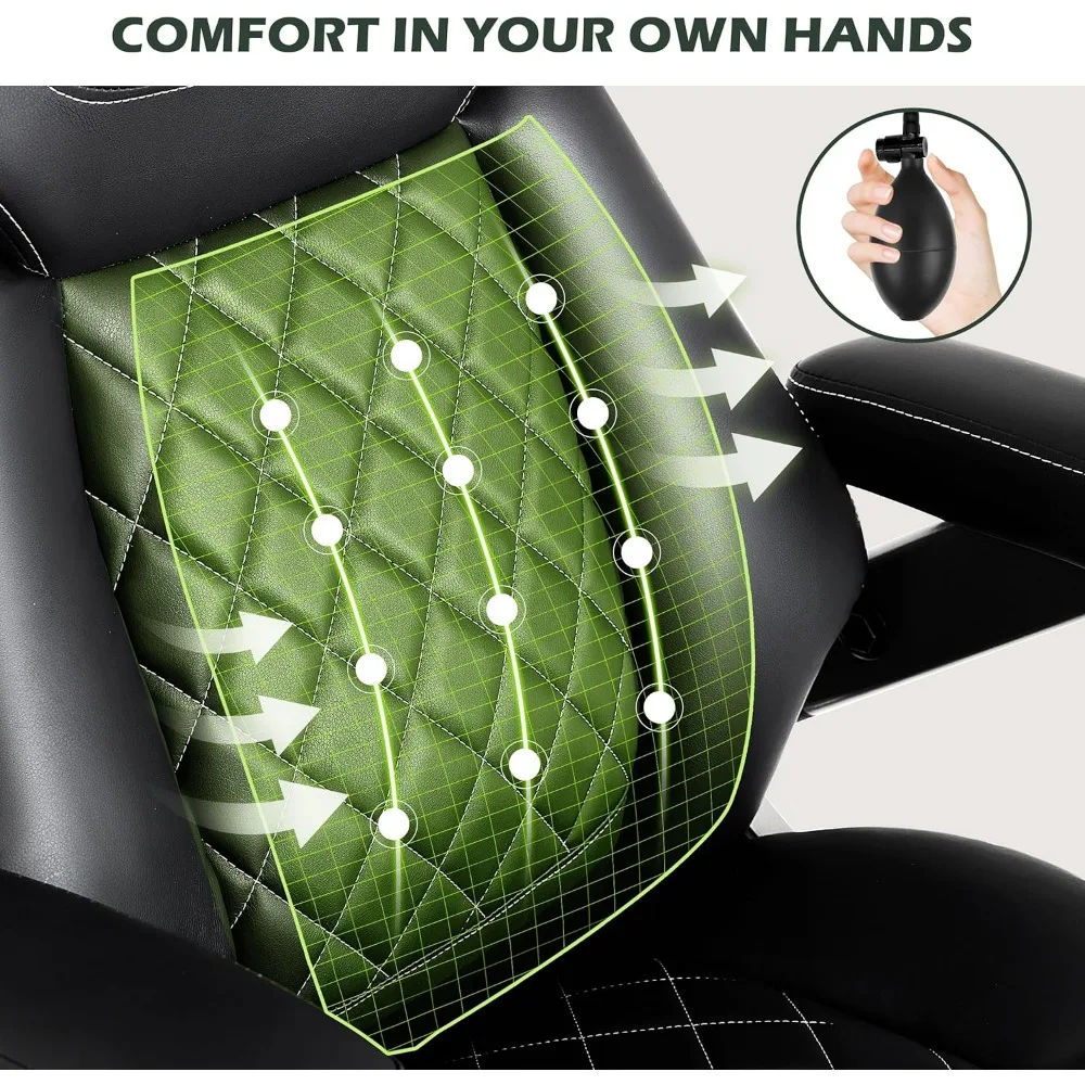 كرسي مكتب تنفيذي مريح للكبير والطويل، سعة 650 رطل، وسادة زنبركية سميكة، دعم قطني قابل للتعديل، ذراع قلاب 5D #4