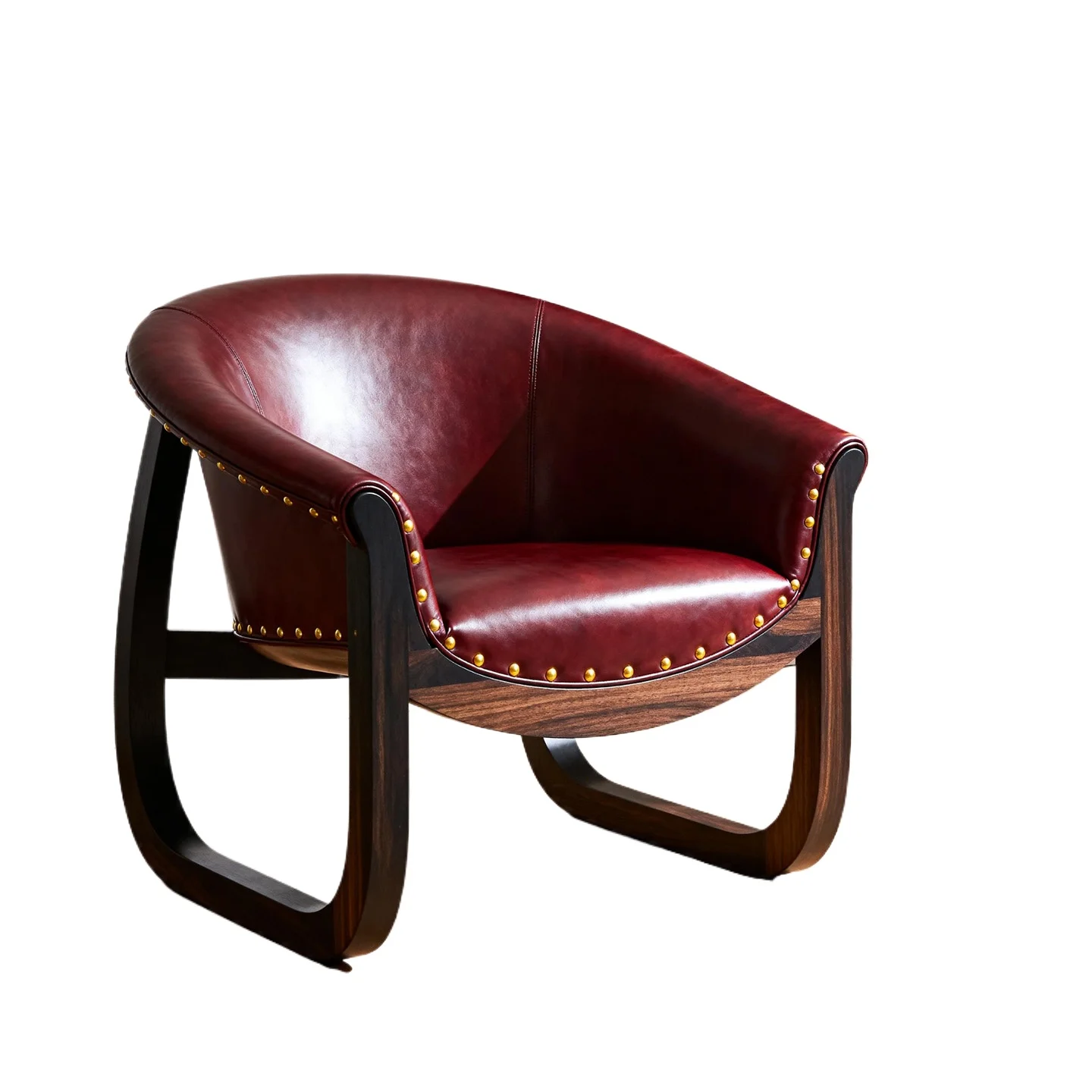 

Кожаный диван-кресло из черного ореха, одиночный стул, кресло для отдыха из массива дерева, мебель