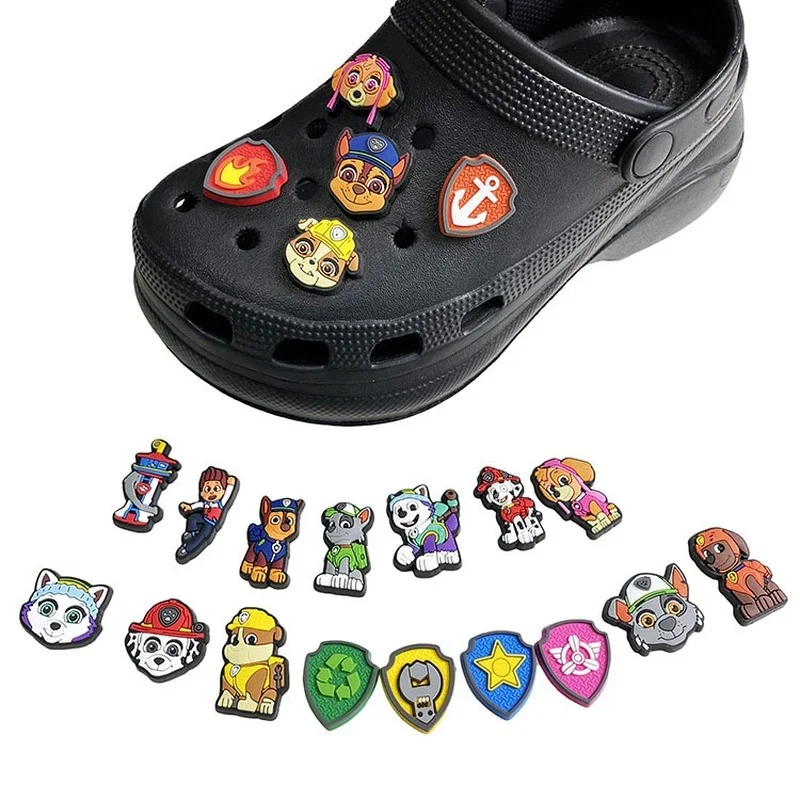 20Pcs Paw Patrol Shoe Accessories Chase Marshall Rocky Ryder Zuma Skye Rubble Dogs Cute Decoration Shoes for Croc Party Gift Set