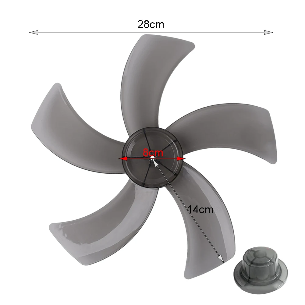 12 Inch Fan Blade Five Leaves With Nut Cover 280mm HVAC Parts For Pedestal Transparent Table Stand Fanner General Accessories