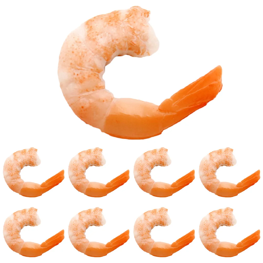 

9 Pcs Educational Toy Kids Cognition Vivid Shrimp Crafts Model Simulation Pvc Figurines Models Funny