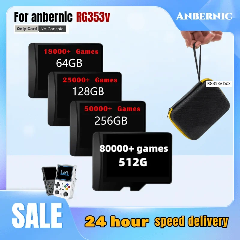 

Game Card For ANBERNIC RG353V With 12000+ Games For PS1 emulator console/PSP/Saturn/Naomi/SFC/FBneo/GB/GBA/GBC/GG/GW/MD/DC