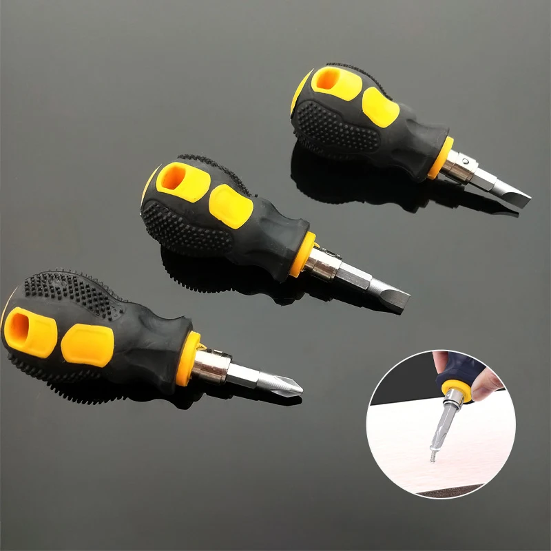 1PC Mini Screwdriver Set Portable Radish Head Slotted Screwdriver Cross Phillips Dual Purpose Screwdriver Manual Hardware Tools