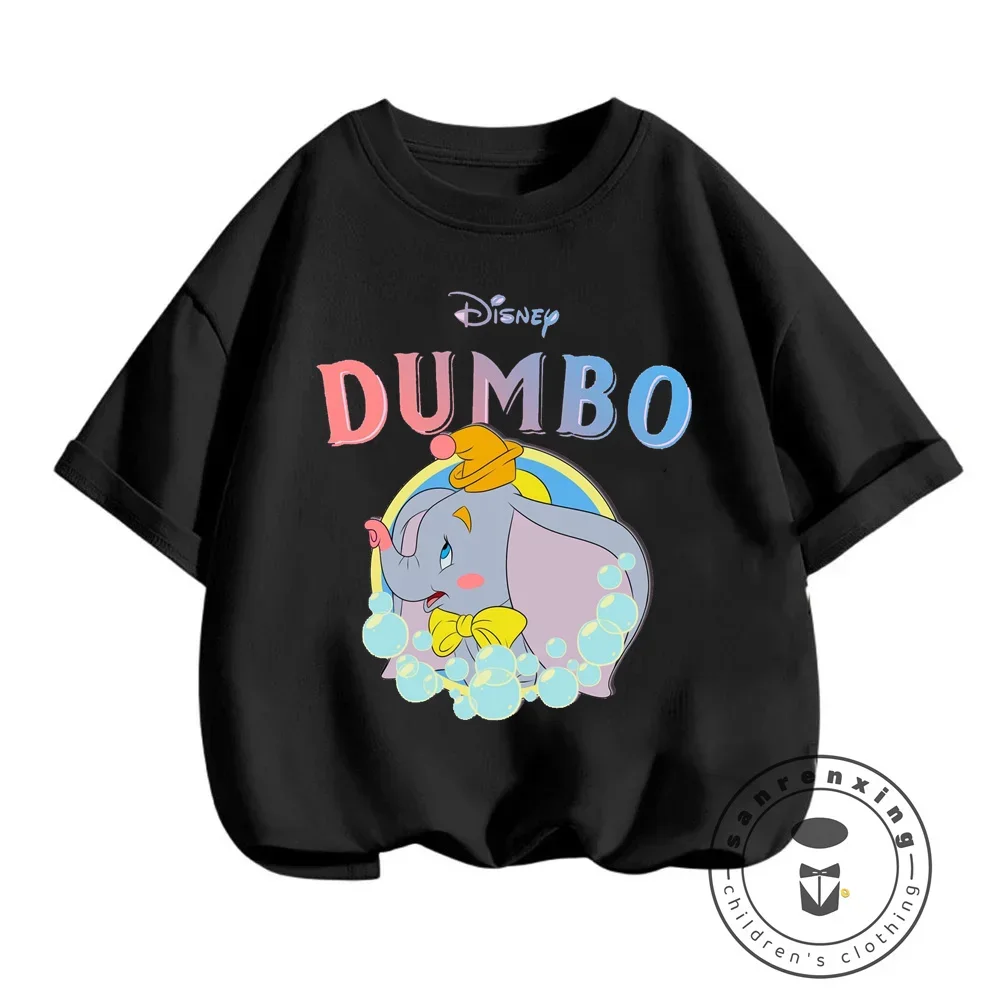 Summer\'s New Hit - Disney Dumbo Cartoon Prints on Affordable, Elastic O-neck T-shirts for Boys and Girls Cute Anime Apparel