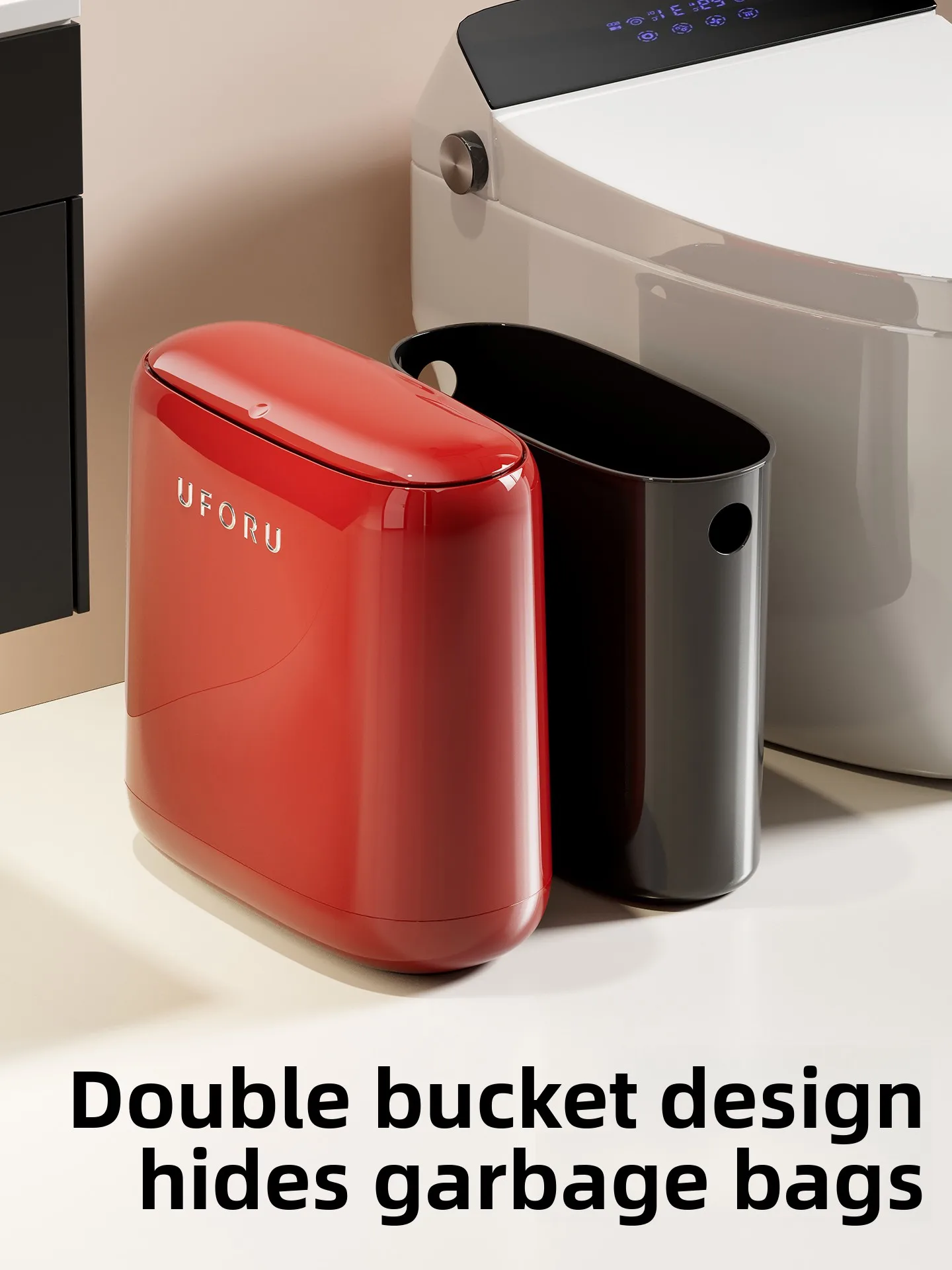 Large Capacity Bathroom Kitchen Living Room Bedroom Trash Can Press Type Narrow  Cover High Aesthetic Value Home Use