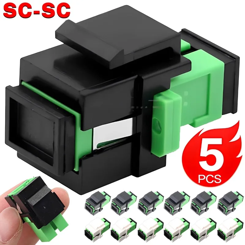 1-5Pcs SC-SC APC Fiber Optic Connector Insert Keystone SC UPC Optical Single-Mode Adapter Coupler Jack Slot for Network Plug