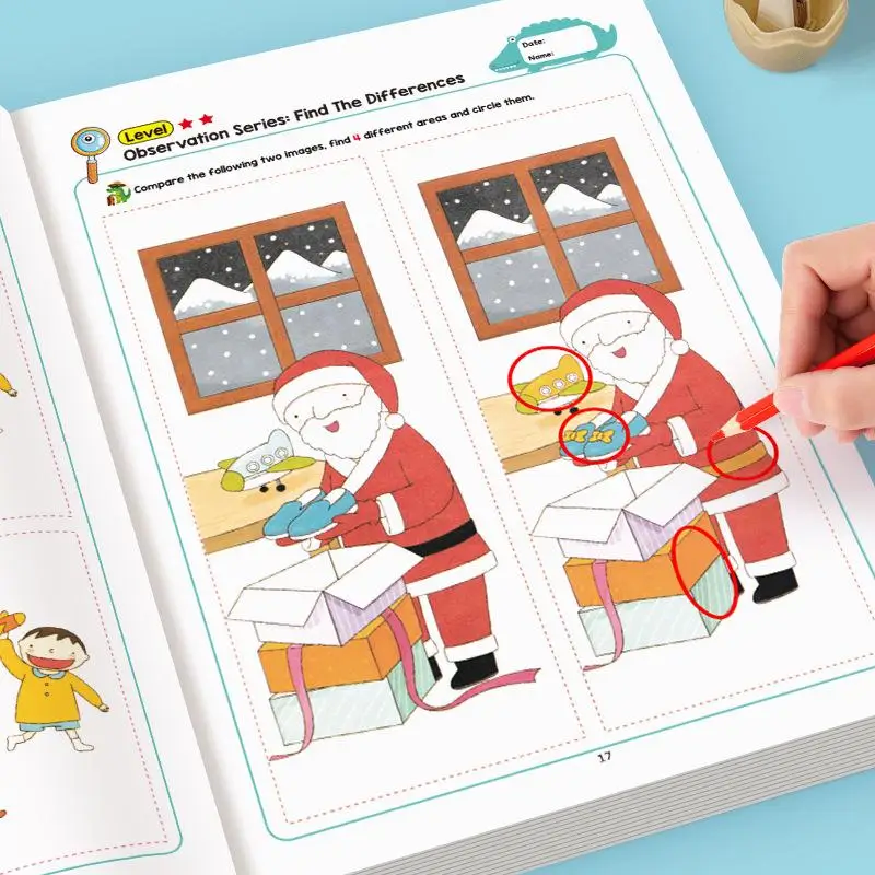 Set Interactive Discovery Challenge Game Book Spot the Differences with Pictures and Illustrations