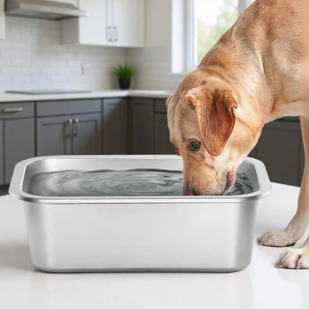 

Stainless Steel Dog Bowls for Large Dogs, High Capacity Metal Food and Water Bowls for X-Large and Big Dogs, 4.2 Gallons