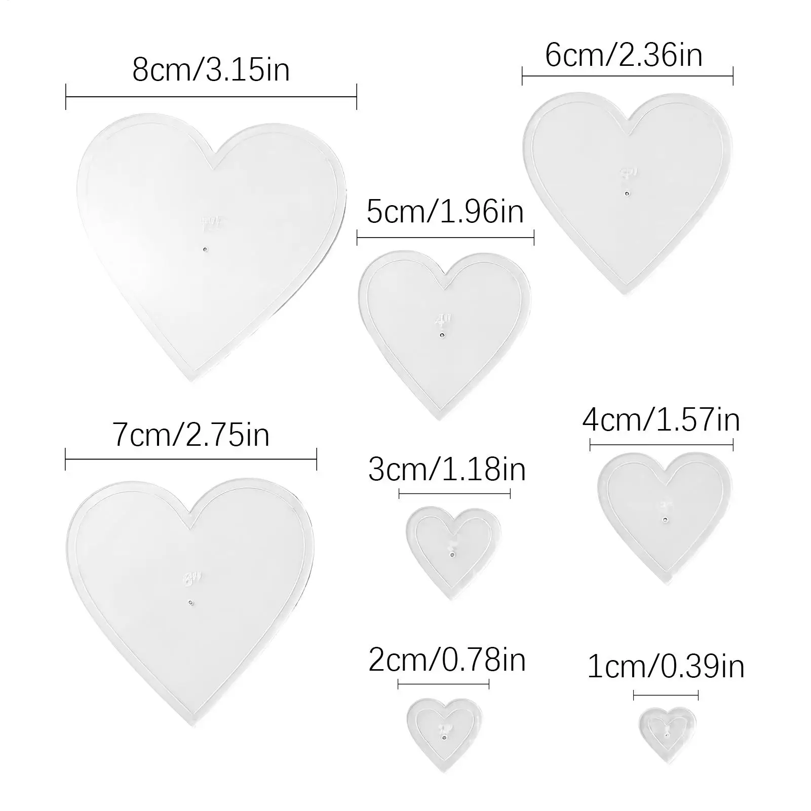 8pcs Heart Quilting Template Heart Shape Tools Quilting Templates For Cutting Patterns For Women Beginner Craft Family view 6