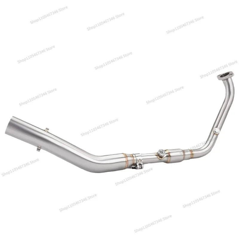 For Motorcycle Exhaust Pipe Modified 4V Dioxygen Port Stainless Steel Front Section