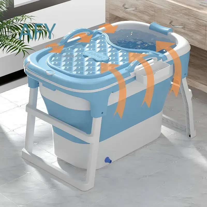 Large Capacity Folding Bathtub for Dormitory Adult Home Apartment Bathroom Bidet Spa Swimming Bucket for Whole Body Soaking
