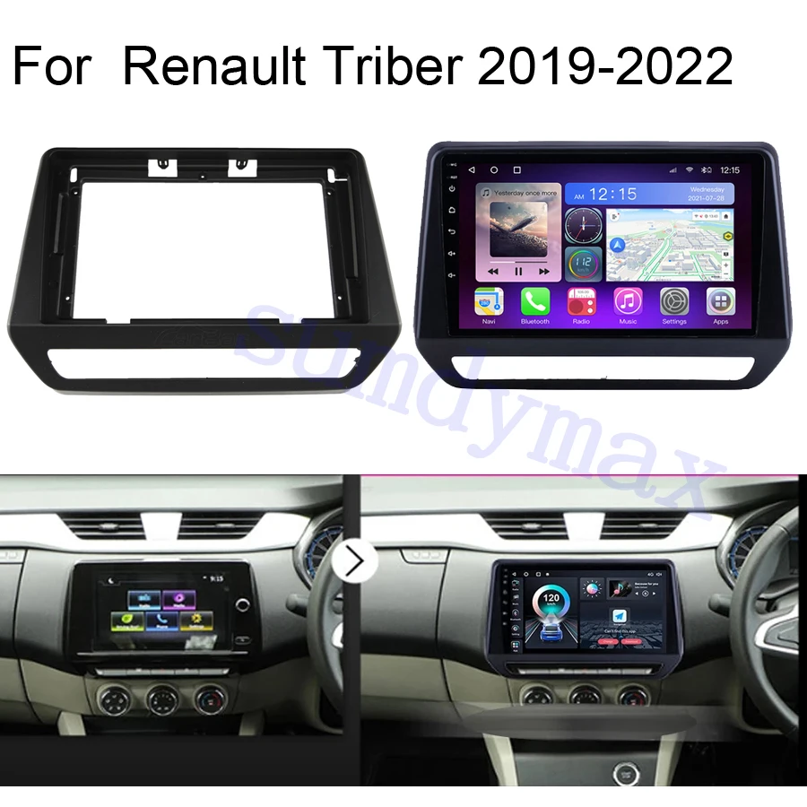 9inch big screen 2 Din android Car Radio Fascia frame for Renault Triber 2019-2022 car panel Trim Dashboard Panel Kit