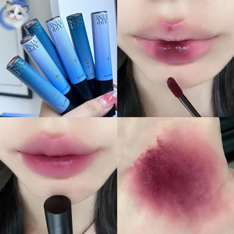 Moonlight Velvet Matte Smoky Purple Lip Mud Nude Pink Lippenstift Feuchtigkeitsspendende Lippenglasur Koreanische wasserdichte dauerhafte Make-up-Kosmetik