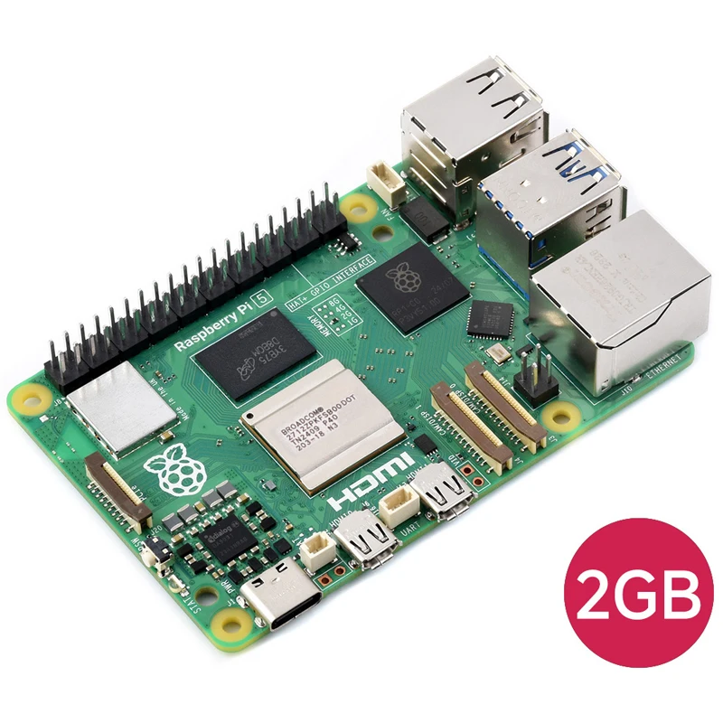 Raspberry Pi 5 2GB Raspberry Pi 5th Gen BCM2712 Processor 2.4GHz Quad-Core 64-bit Arm Cortex-A76