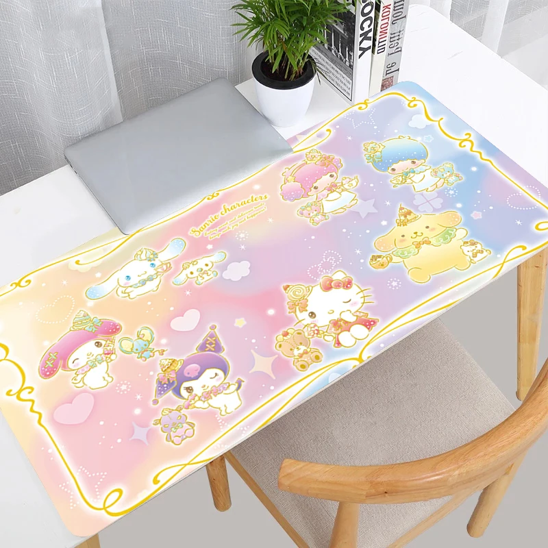 Kawaii Mouse Pad Large Anime Cute Girl Gabinete Gamer Computer Desk Mat Keyboard Pad Gaming Accessories H-Hello Kitty Mousepad