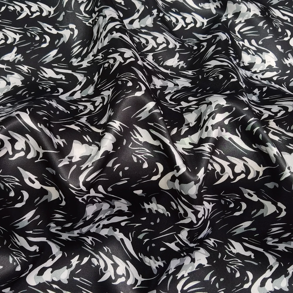 1 Meter x 1,48 Meter Geometrisches Webmuster Satin-Material Seidig Weiches Polyester Charmeuse Futterstoff Schal DIY Stoff – Detail 26