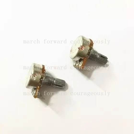 10pcs R1610N 3-pin rotating potentiometer single joint reverse bend B10K volume accessory B103 with stepping function