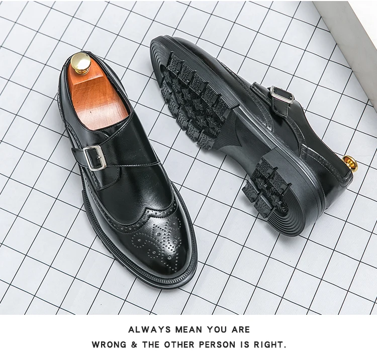 High Quality Brogues Party Wedding Shoes For Men Formal Office Men's Dress Shoes Slip On Casual Leather Business Loafers Shoes