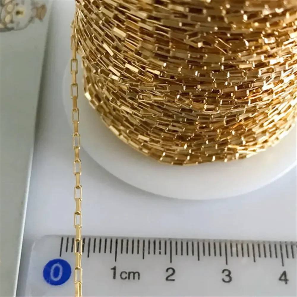 Unfinished Box Chains 1.25mm Length 100cm in 14K Gold Filled for Necklace and Bracelet Making
