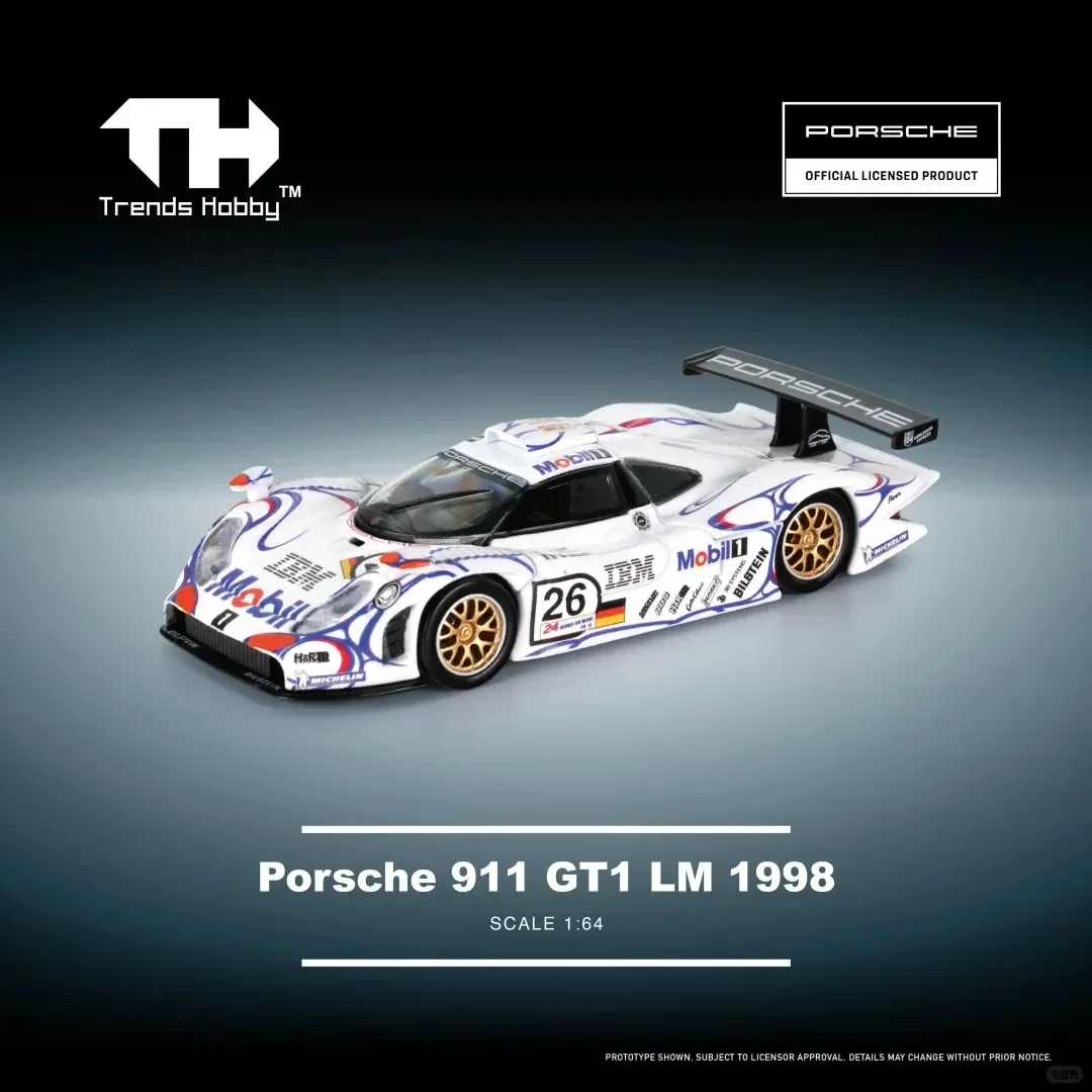 Trends Hobby 1:64 Porsche 911 GT1 LM 1998 Alloy Diecast Car Model