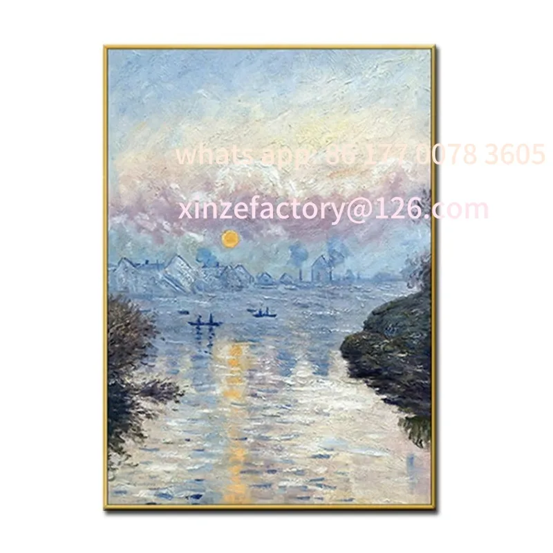 Customizable Hand Painted Oil Painting Living Room Wall Art Decorative Painting WithouCopy Monet Sunrise Monet Famous Paintings