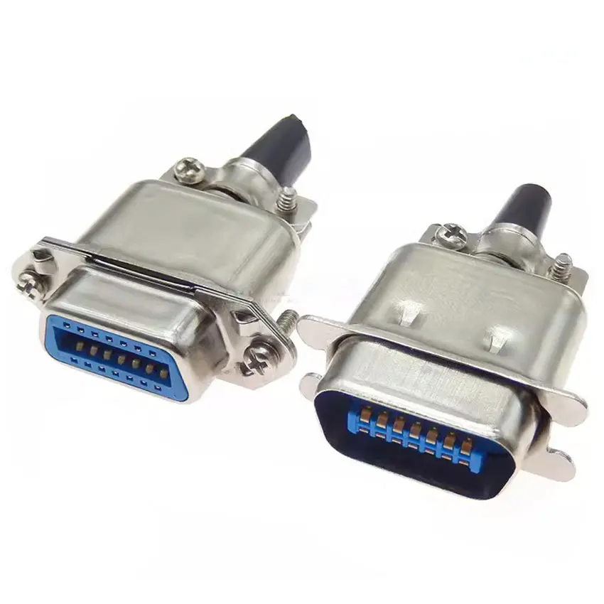 57 Series Centronics Connector Male Female CN14P Ribbon Computer Printer Cable Mount Adapters with Mental Cover